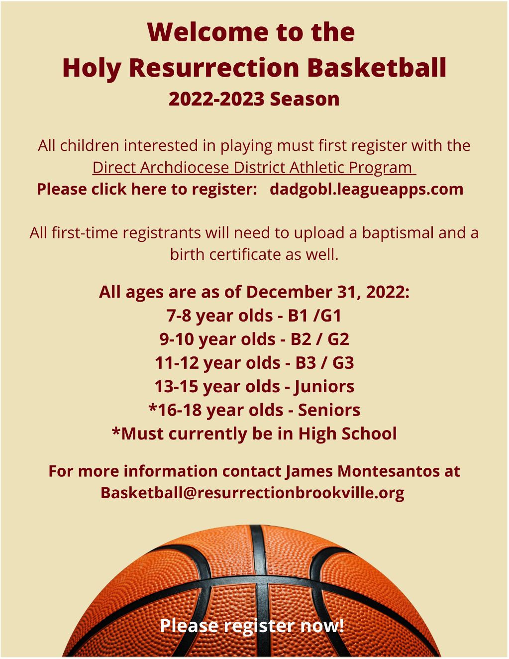 Register for our Basketball Teams! 